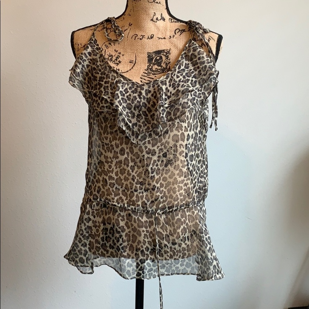 Aggie sheer leopard top